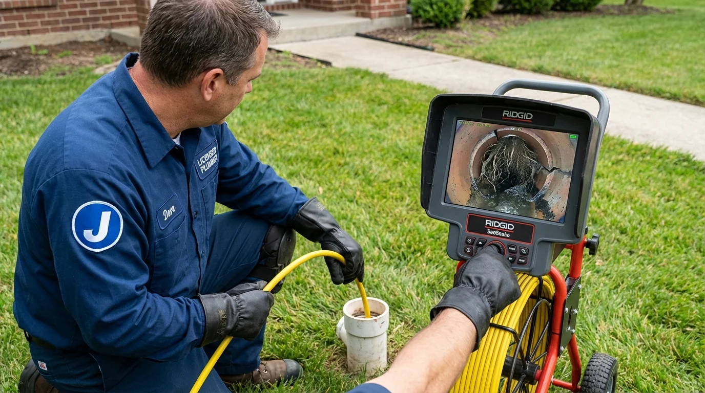 Sewer camera inspection being performed by Johns Plumbing LLC in Templeton