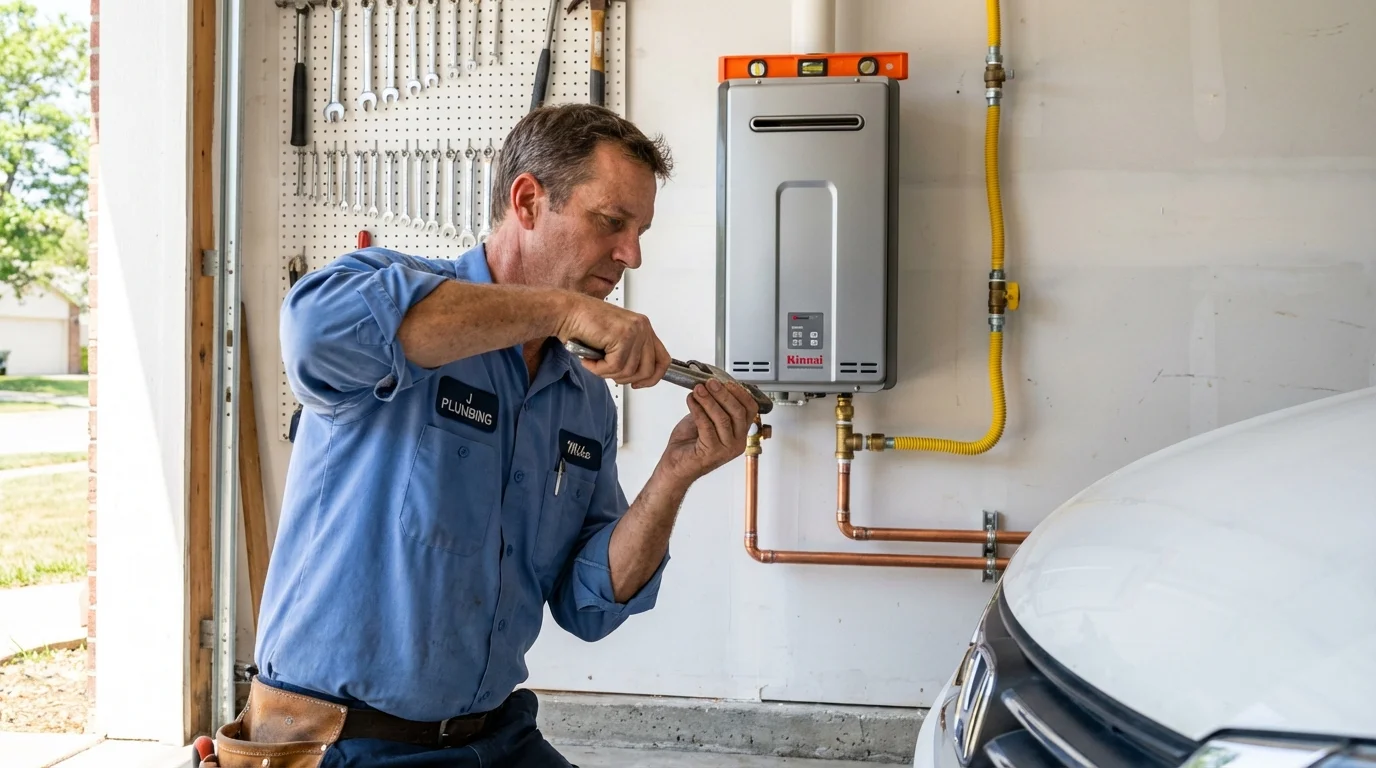 Tankless water heater installation by a Johns Plumbing LLC plumber in Templeton